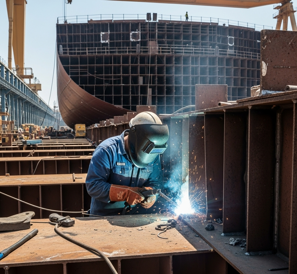 AI weld inspection in a shipyard